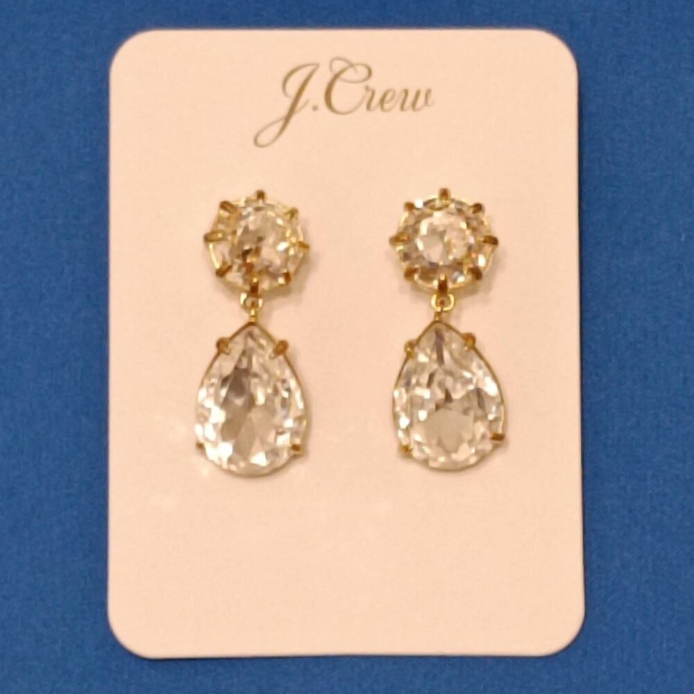 J Crew Crystal Teardrop Earrings